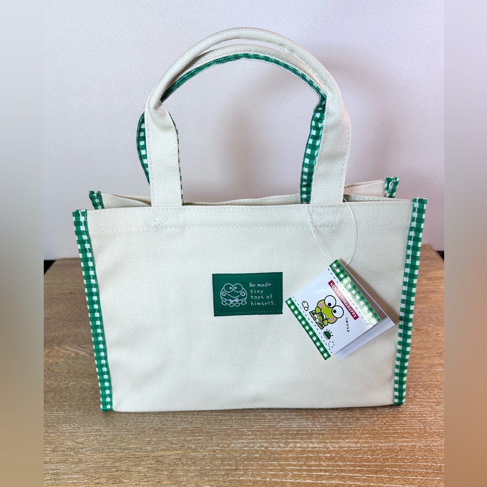 Sanrio Original Japan Keroppi Canvas Tote New with Tags RARE - Picture 3 of 7